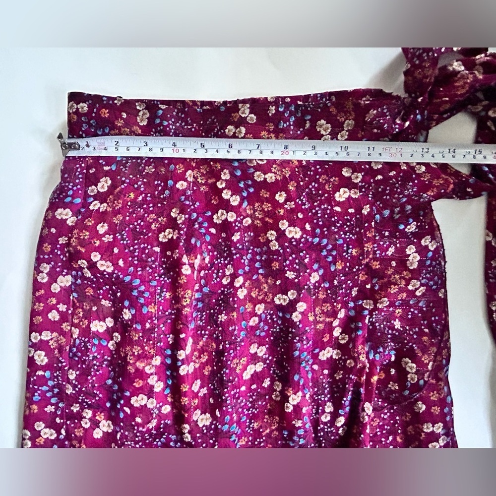 SABINA MUSAYEV Sky Floral Wrap Skirt flower print  red size small - Picture 7 of 10